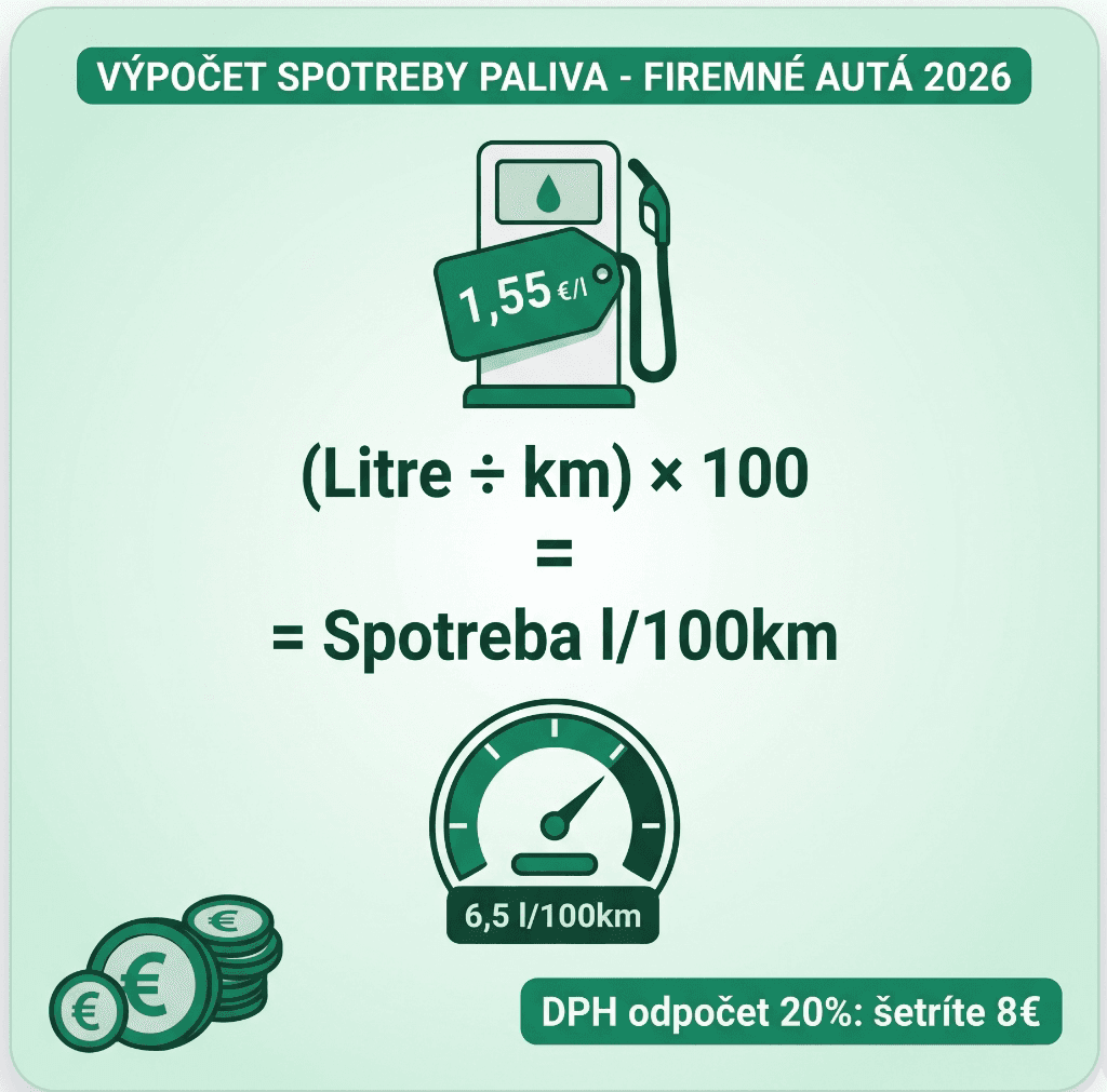 Kalkulačka výpočtu spotreby paliva a nákladov na PHM pre firemné vozidlá